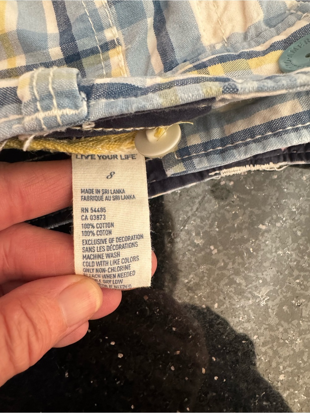 Retro AE Plaid Micro Shorts in Blue, White & Yellow - Picture 5 of 8